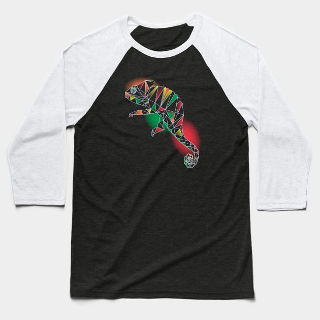 Polygonal lizard Baseball T-Shirt by Piercek25